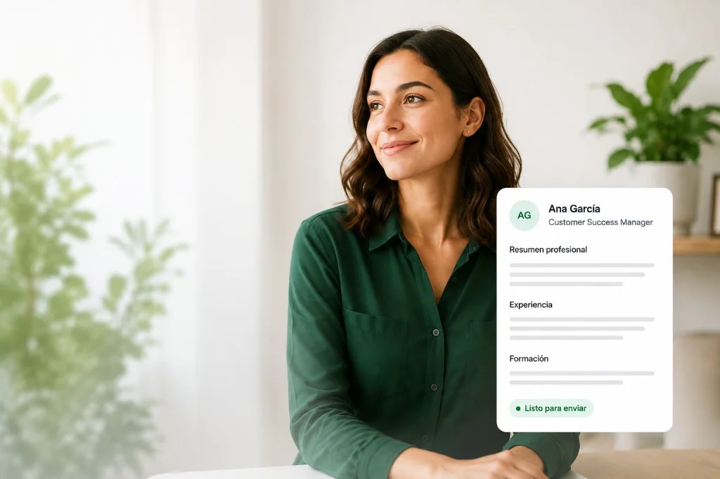 Profesional con CV listo para enviar